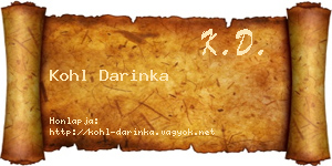 Kohl Darinka névjegykártya